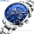 CRRJU Men Watch 30m Waterproof Watch Top Brand Luxury Steel Watch Chronograph Male Clock Saat relojes hombre 2212